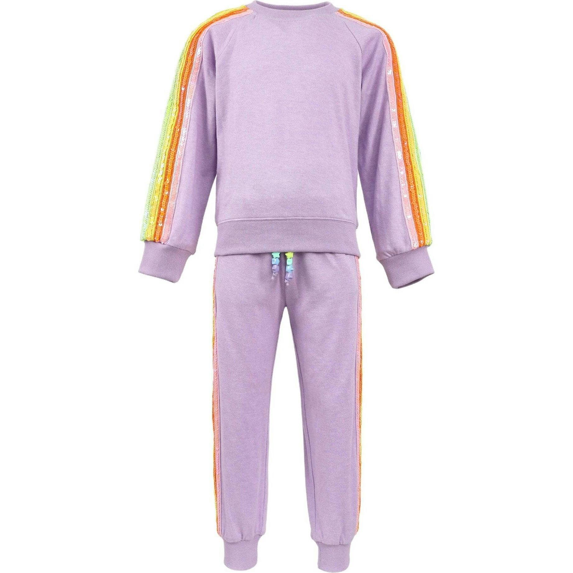 Women's Lavender Rainbow Sequin Set