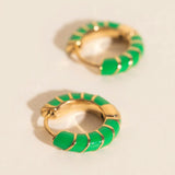 Color Chunky Rounded Huggie Hoop Earrings