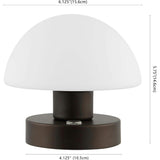 Zoe 5.75" Bohemian Farmhouse Iron Rechargeable Integrated LED Table Lamp