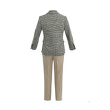 Checkered Blazer and Trousers Set