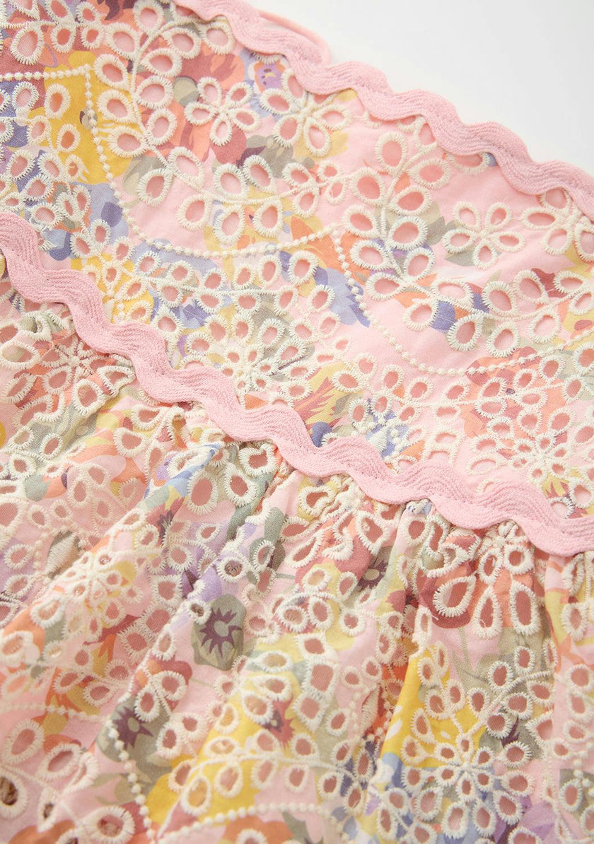 Alanna Frill Embroidered Maxi Dress