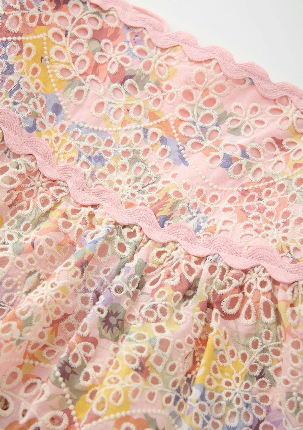 Alanna Frill Embroidered Maxi Dress