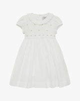 Baby Willow Rose Hand Smocked Dress in White