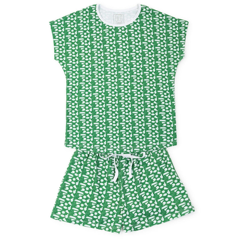 Riley Women's Pajama Short Set - Pep Rally Green