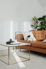 Chess Set Acrylic LOS ANGELES with Marble Hatch Board