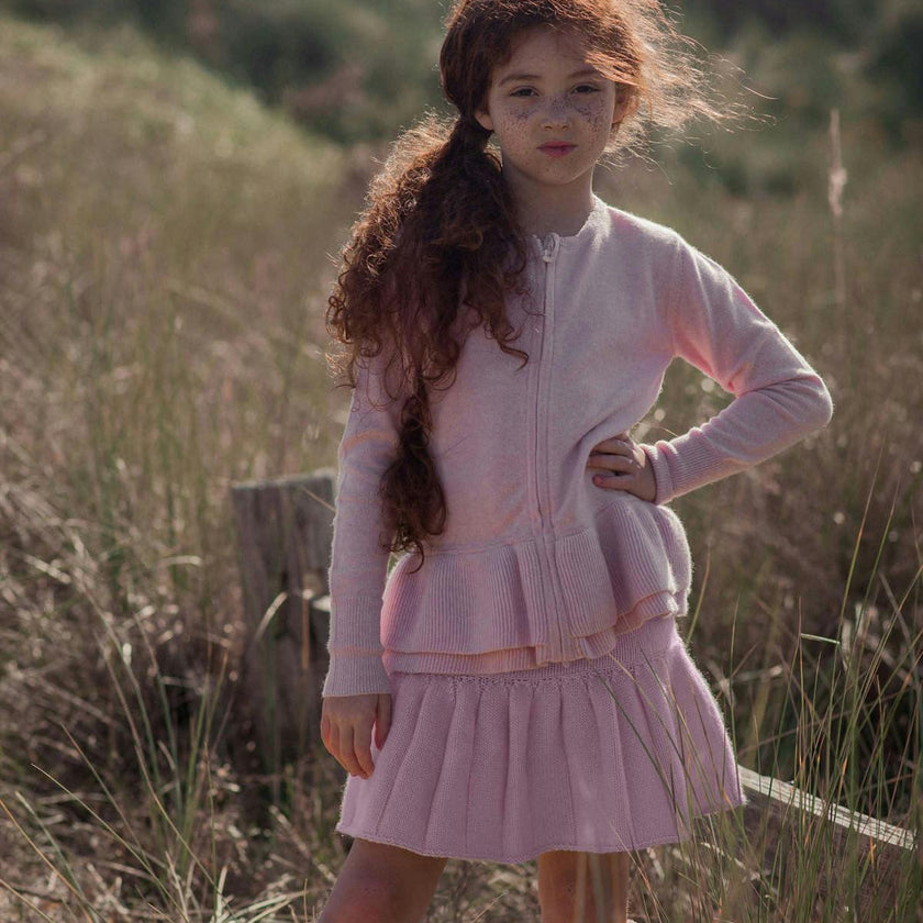 Double Ruffle Cardigan | 100% cashmere