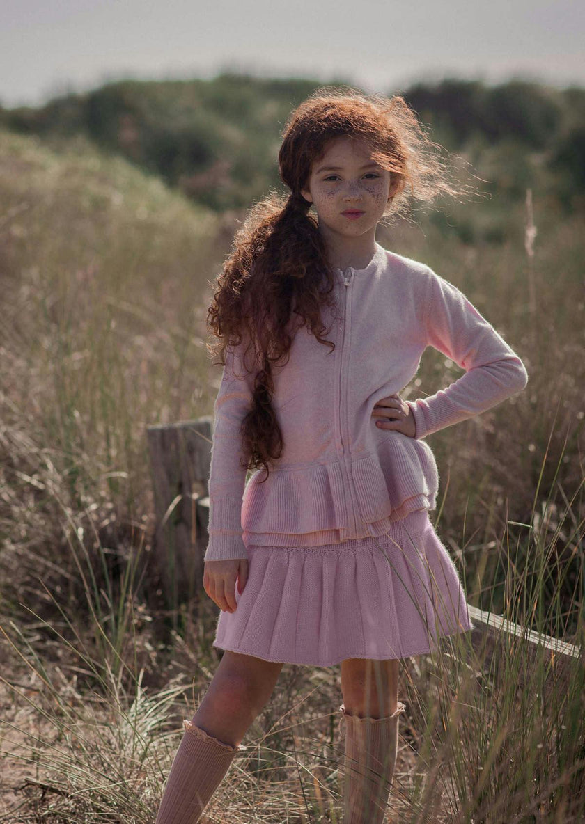 Double Ruffle Cardigan | 100% cashmere