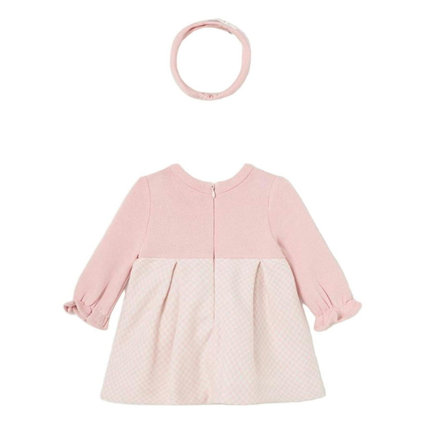 Pink Colorblock Jersey Dress & Headband