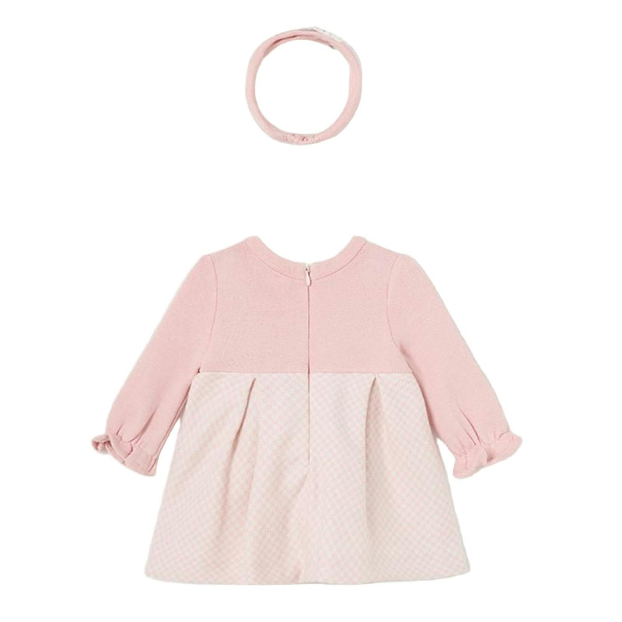Pink Colorblock Jersey Dress & Headband