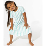 Slumber Stripes Bamboo Girls' Short Sleeve Dress