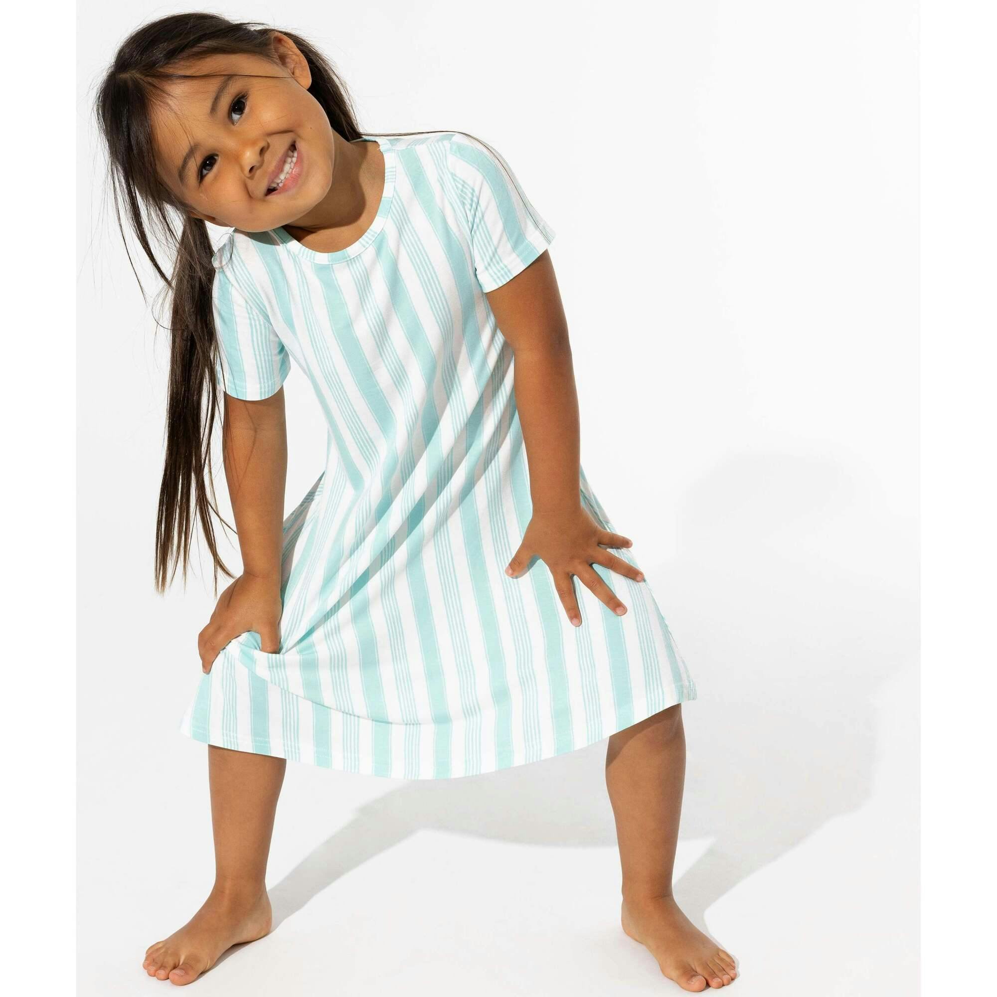 Slumber Stripes Bamboo Girls' Short Sleeve Dress