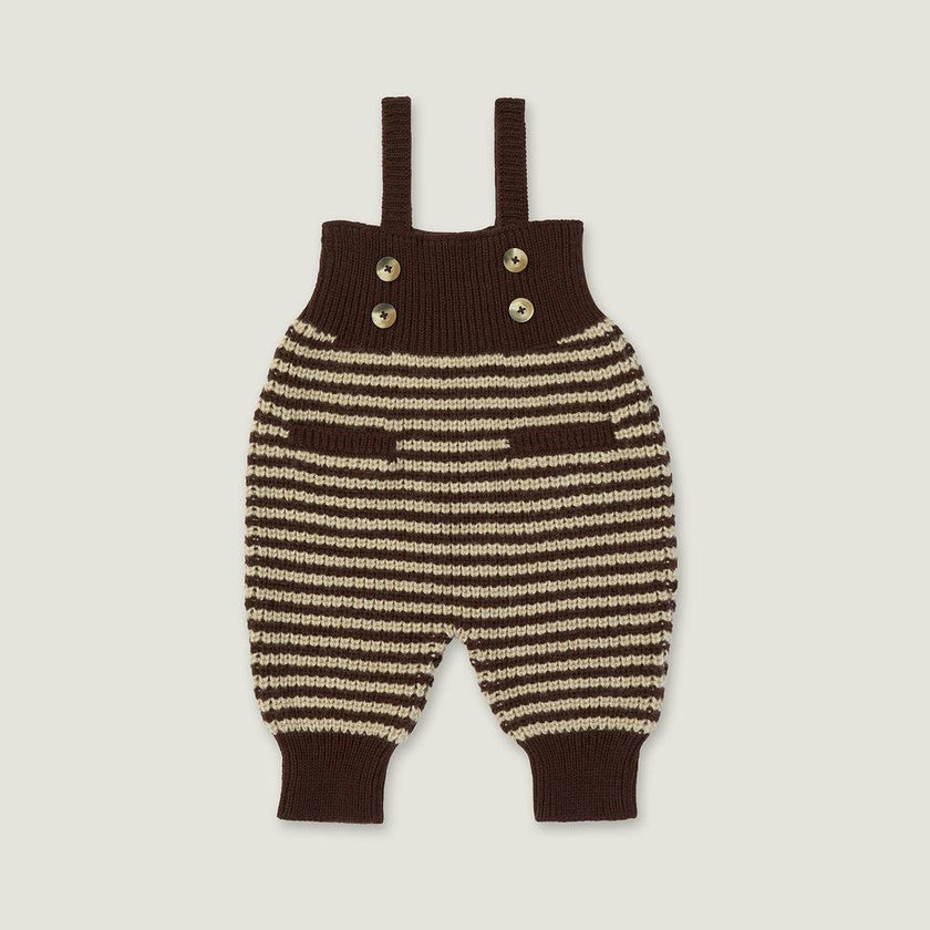 Baby Acorn Knit Ribbed Bodice Sleeveless Strap Jumper