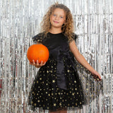 Stella Satin & Gold Star Girls Party Dress