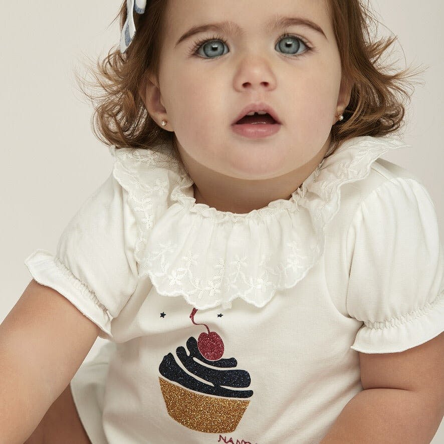 NANOS Ice Cream Ruffle Collar T-shirt
