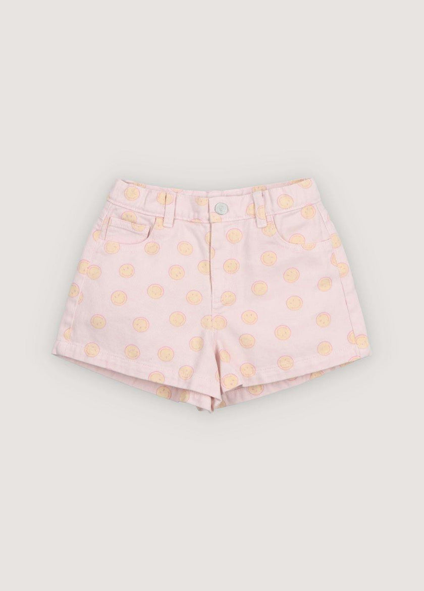 SmileyWorld® Denim Short Smiley Print