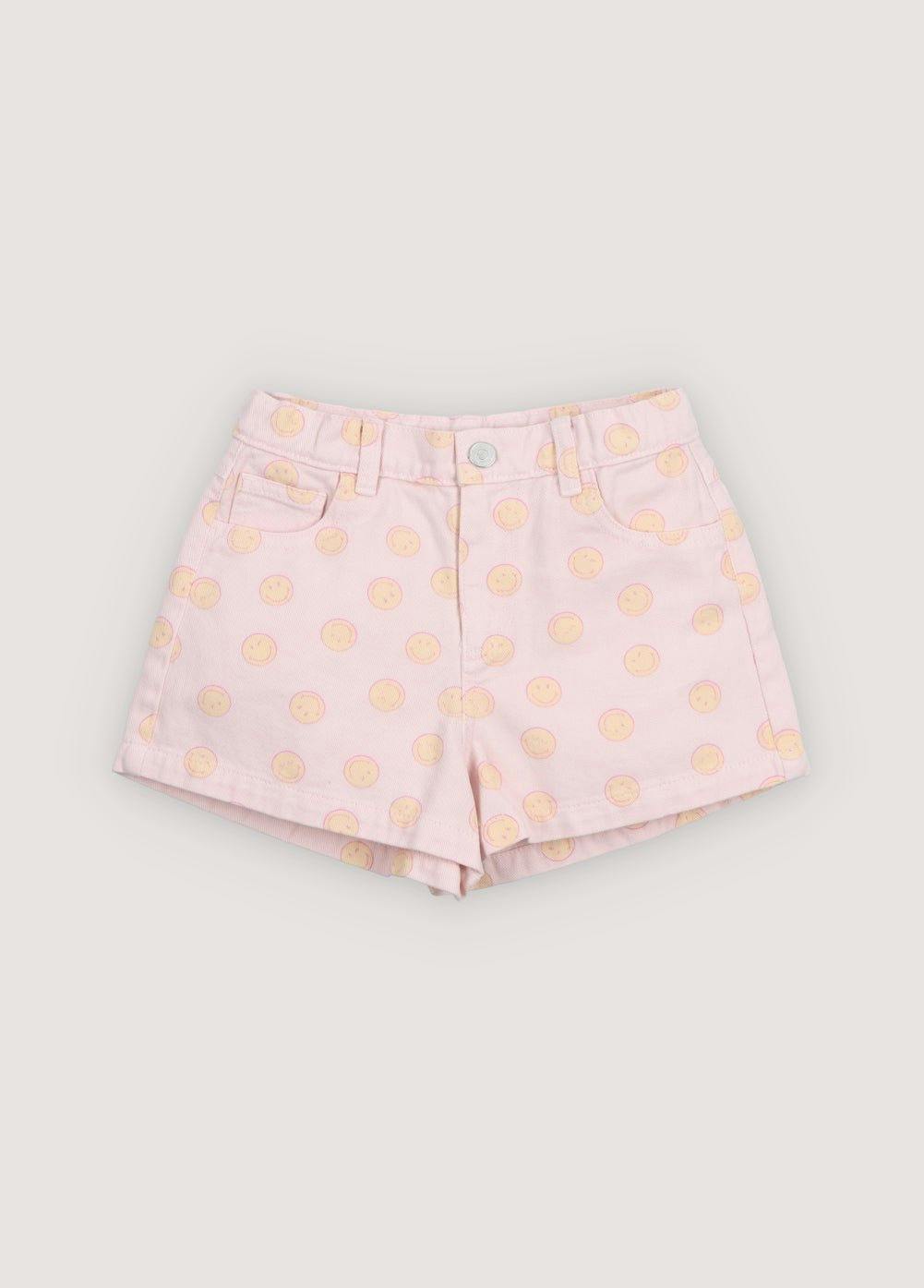 SmileyWorld® Denim Short Smiley Print