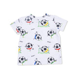 Soccer Balls Playing Soccer  Blue - Crew Neck Tee with Cargo Short