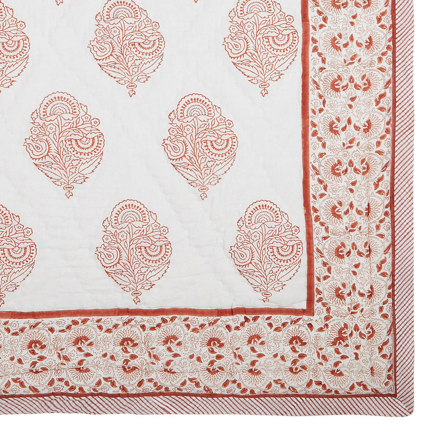 Block-Printed Cotton Crib Quilt