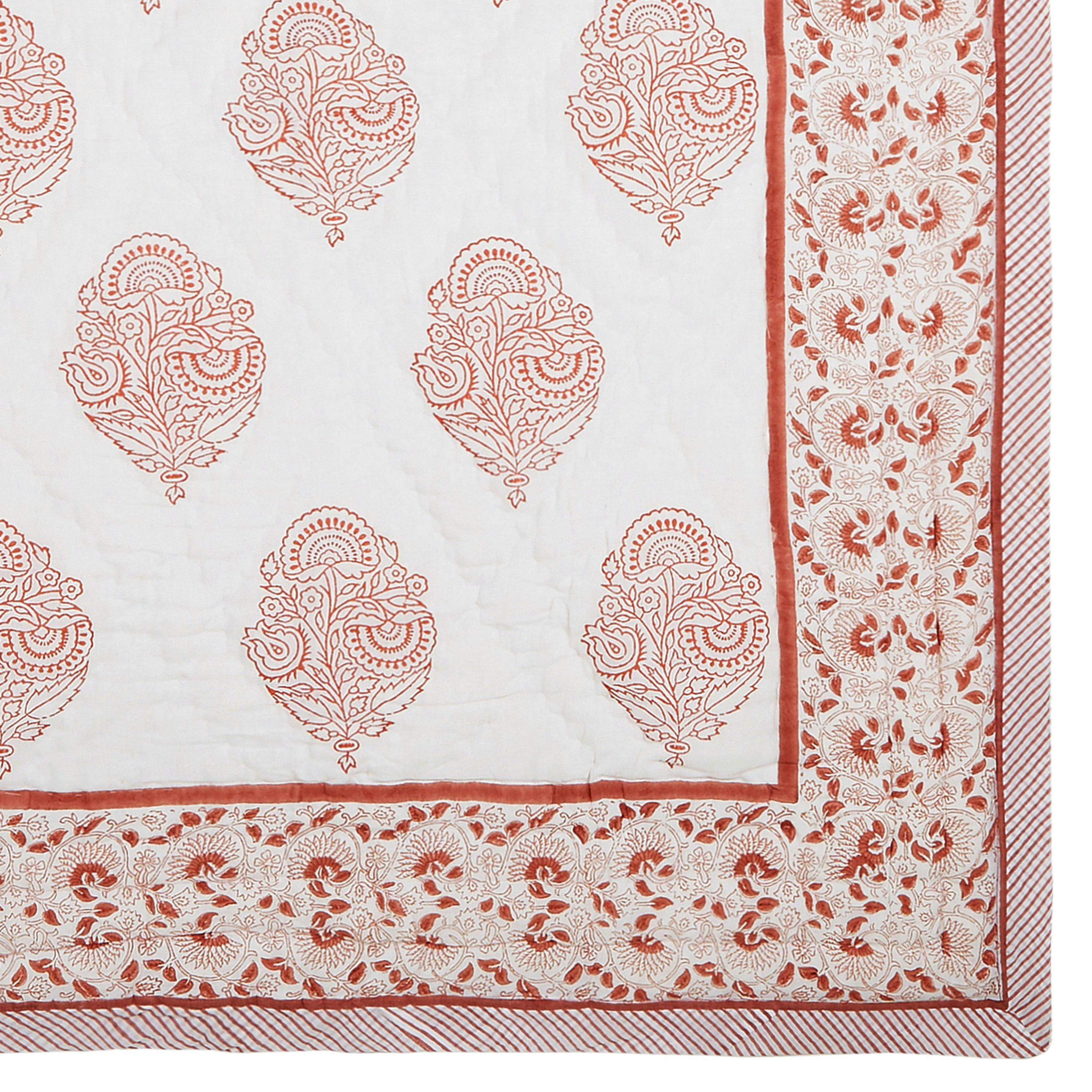 Block-Printed Cotton Crib Quilt