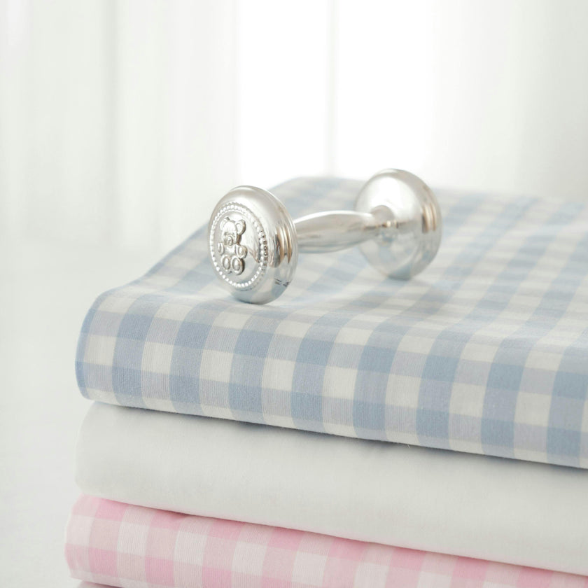 Luxe Premium Cotton Pink Gingham Crib Sheet