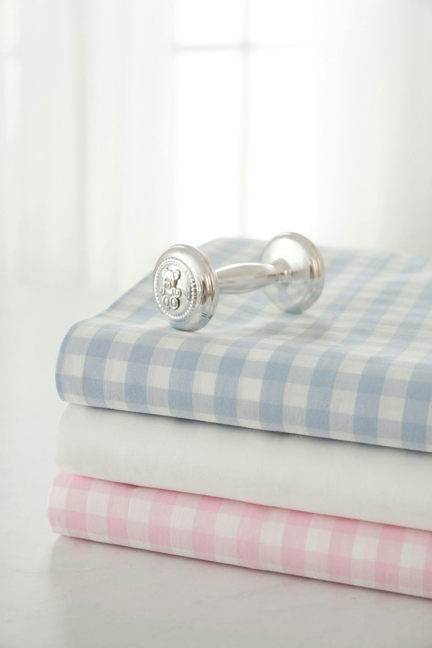 Luxe Premium Cotton Pink Gingham Crib Sheet