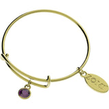 February Birthstone Bangle Bracelet