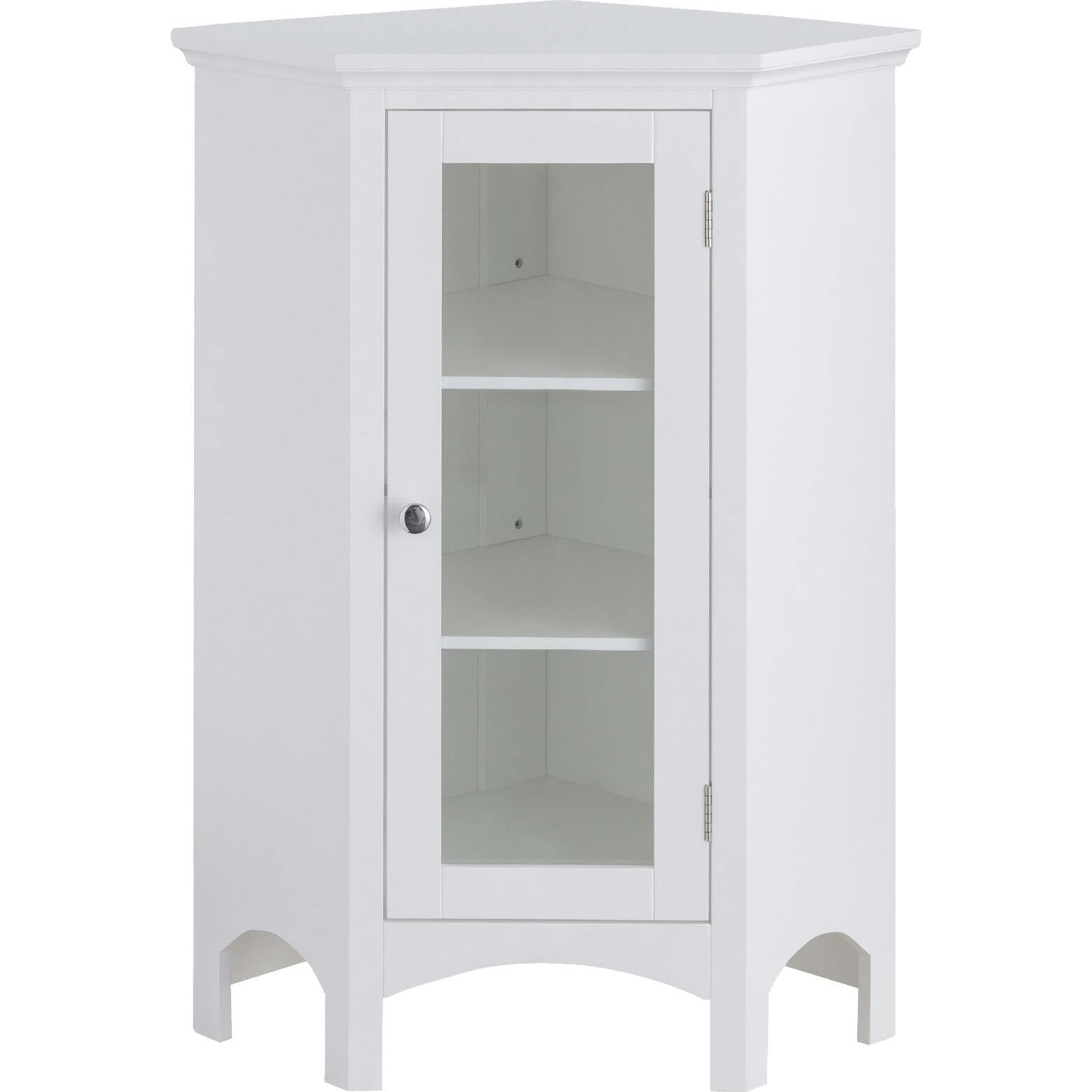 Madison Wooden Corner Floor Cabinet with Glass Door