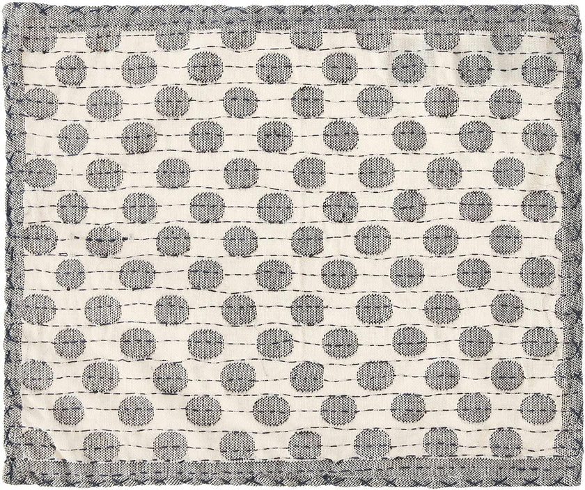 Artisan Hand Loomed Placemat - Navy Dots - 14" x 19"- Set of 4