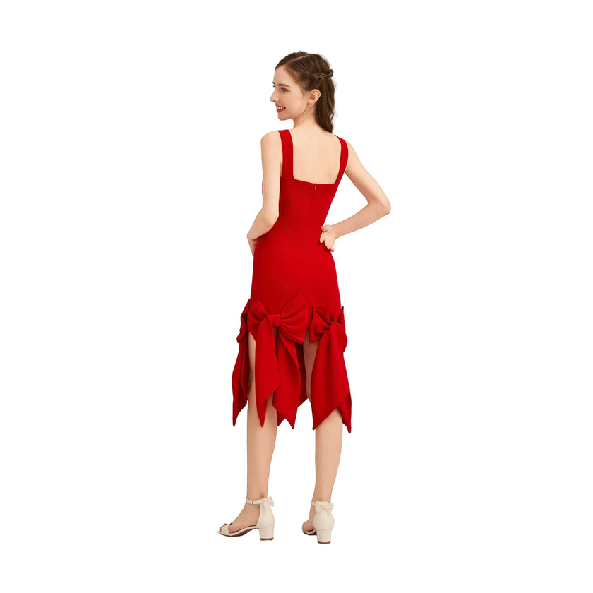 Radiant Red Elliston Bow-Tail Dress