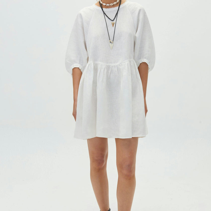 Alcala Linen Dress - Off White
