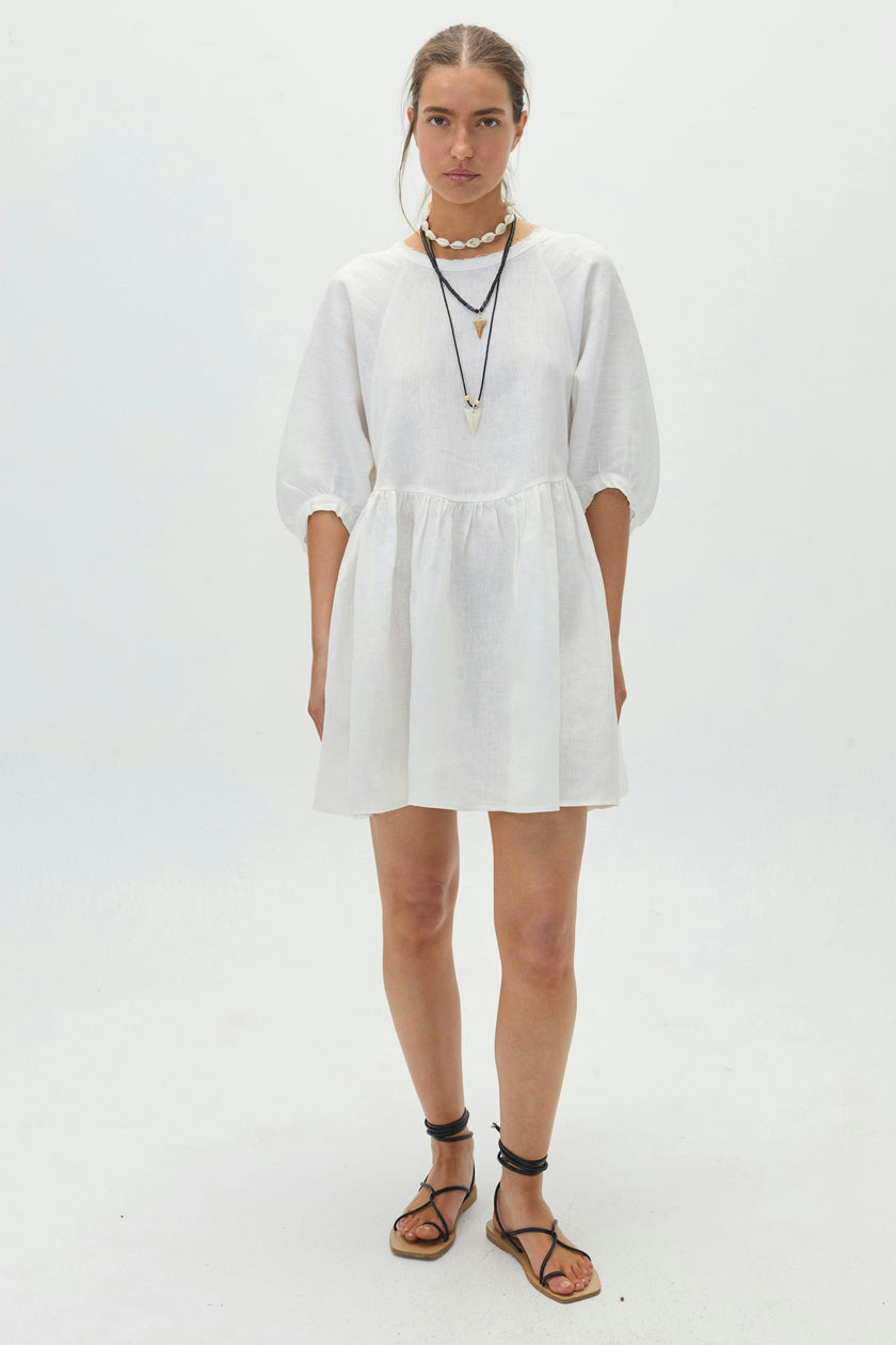 Alcala Linen Dress - Off White