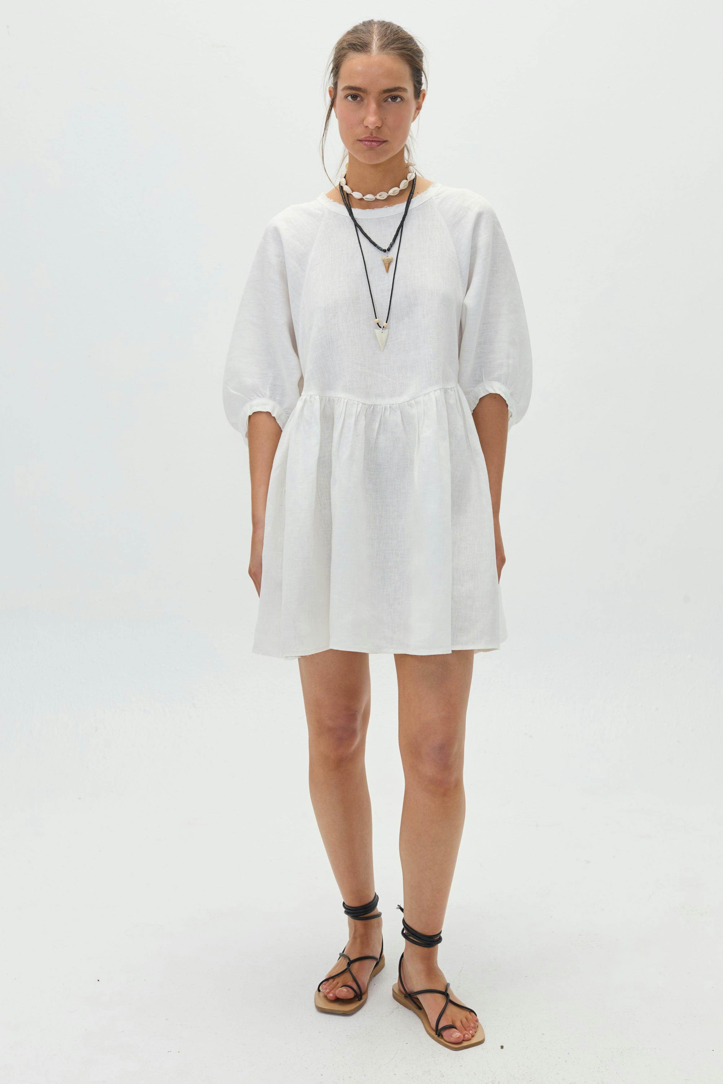 Alcala Linen Dress - Off White