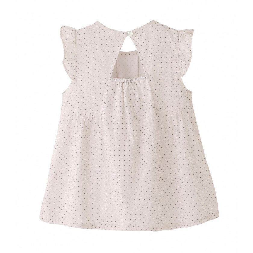 Beige Heart Dot Dress