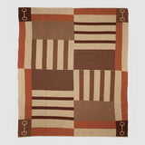 Cotton Sustainable Knit Plaid Throw Blanket - Equestrian Stable Stripe