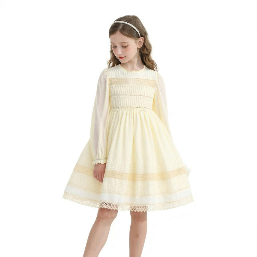 Ivory Pintuck & Lace Dress