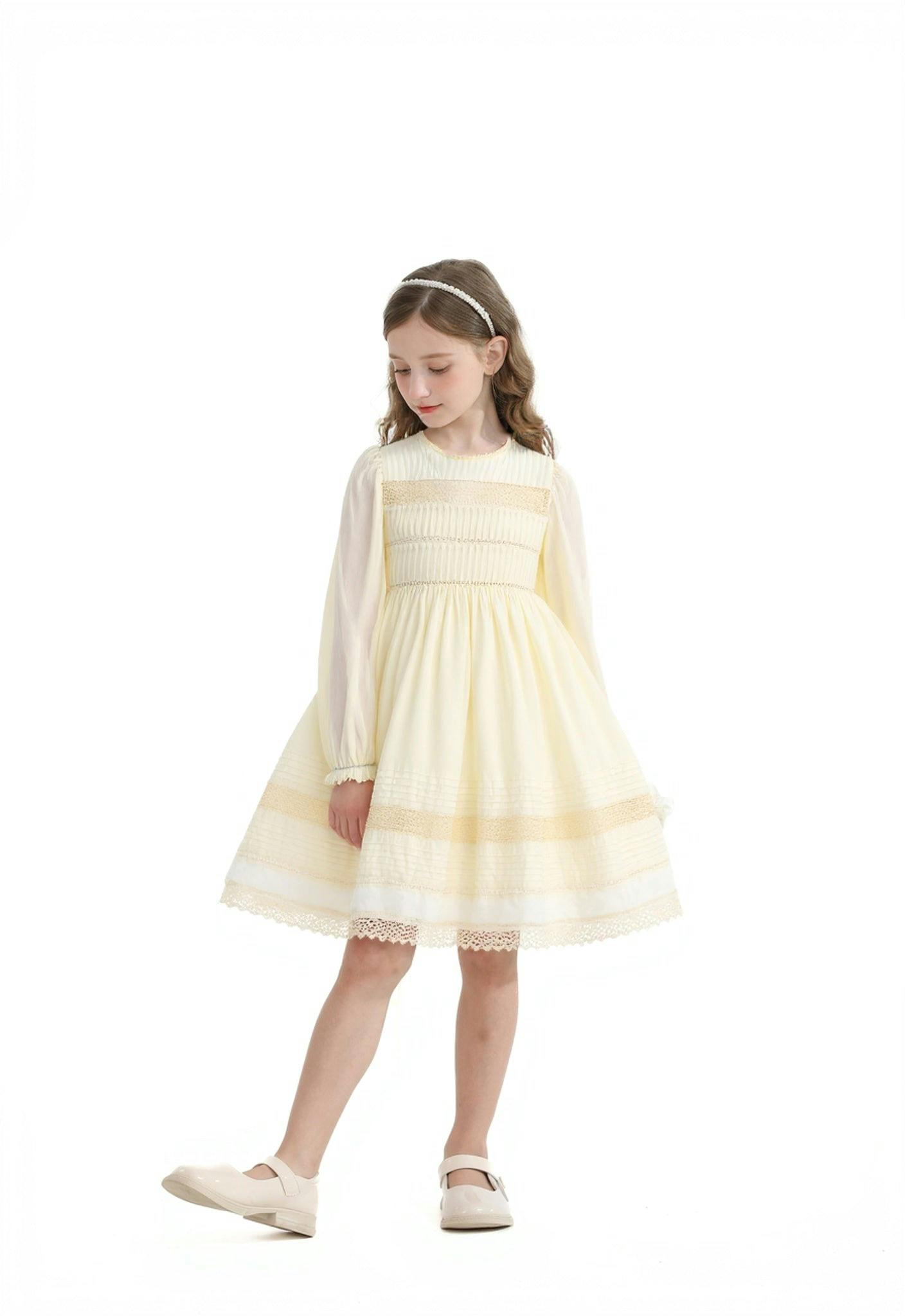 Ivory Pintuck & Lace Dress