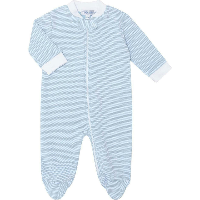 Blue Bubble Zipper Footie