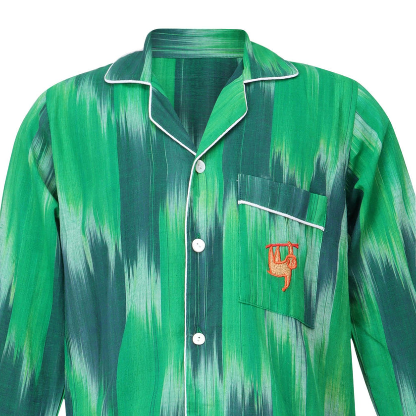 Green holiday pajama set - kids