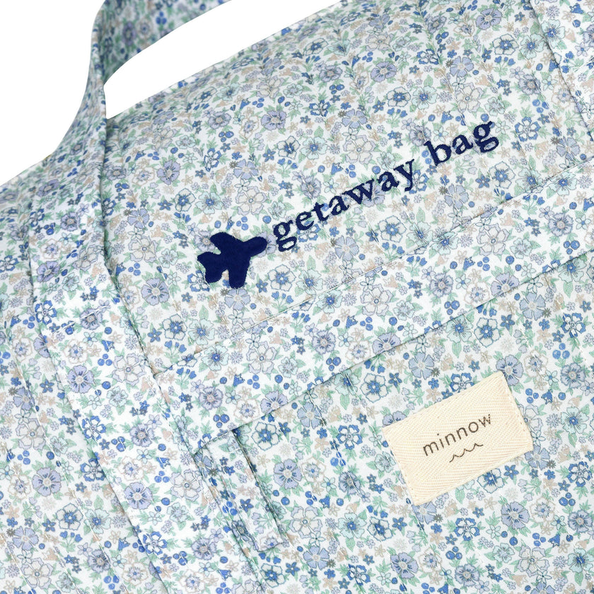 slate floral weekender bag