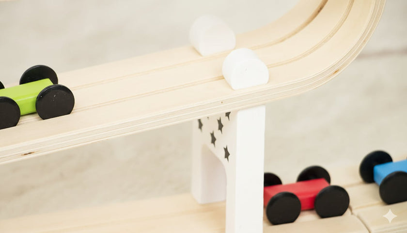 Avenlur Wooden Car Ramp Racer | Montessori Rolling Track Toy for Toddlers