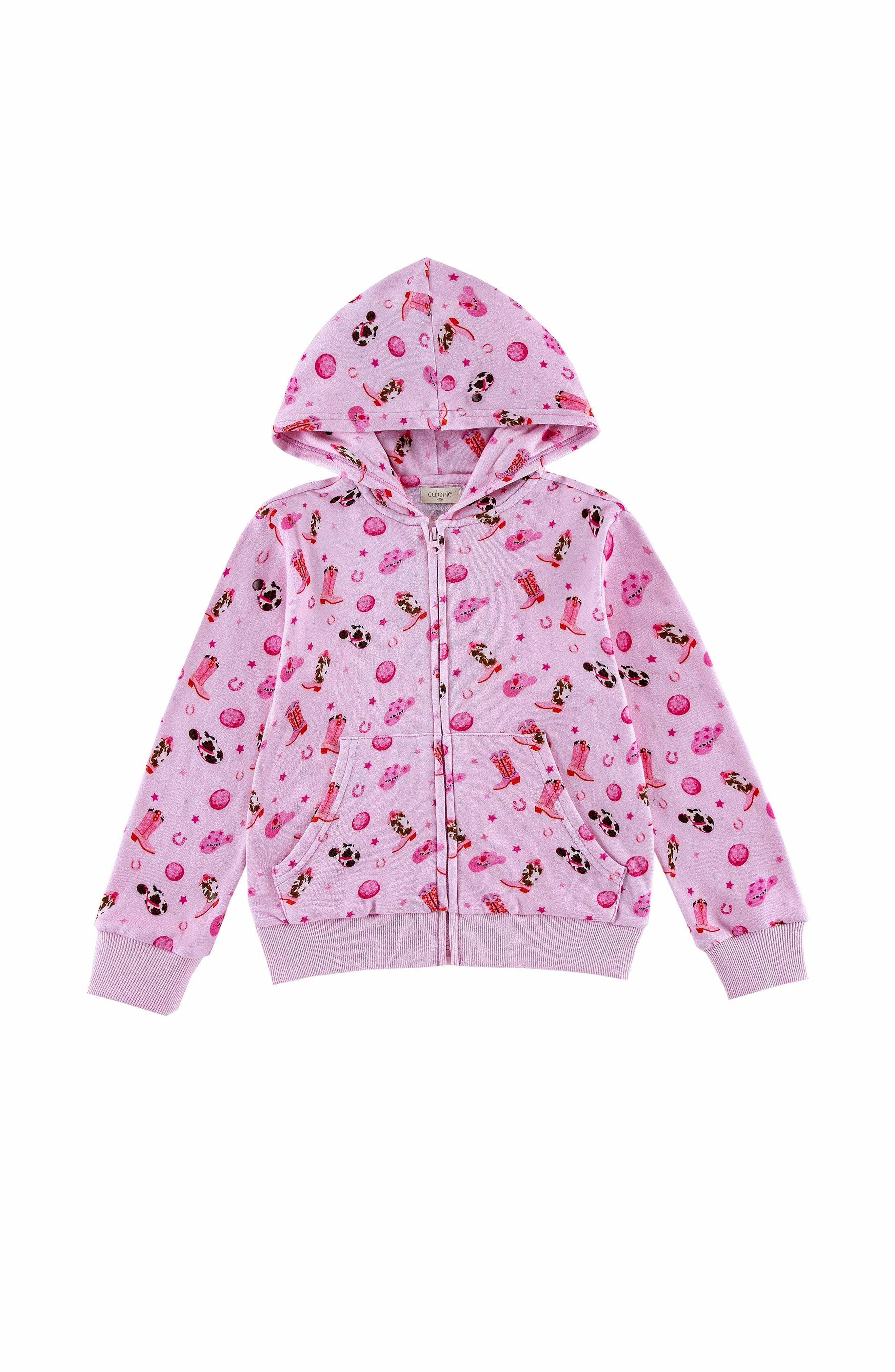 Soft Fleece Zip Up, Disco Cowgirl