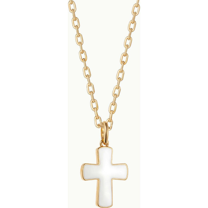 Personalized Christening Or Communion Enamel Necklace, 14k Gold Plated