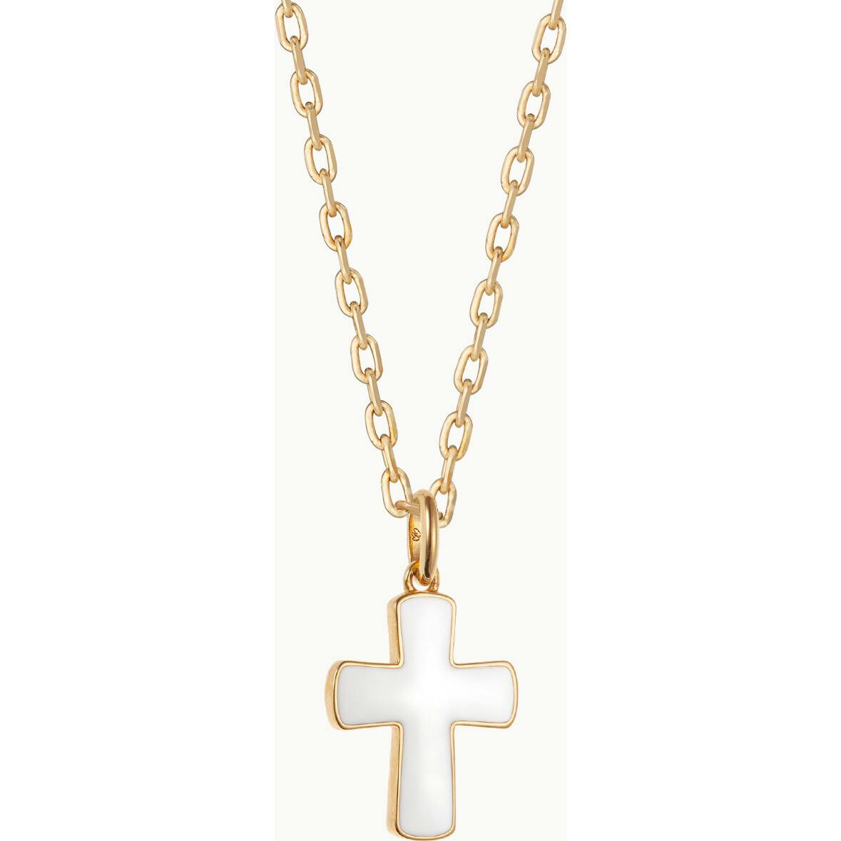 Personalized Christening Or Communion Enamel Necklace, 14k Gold Plated