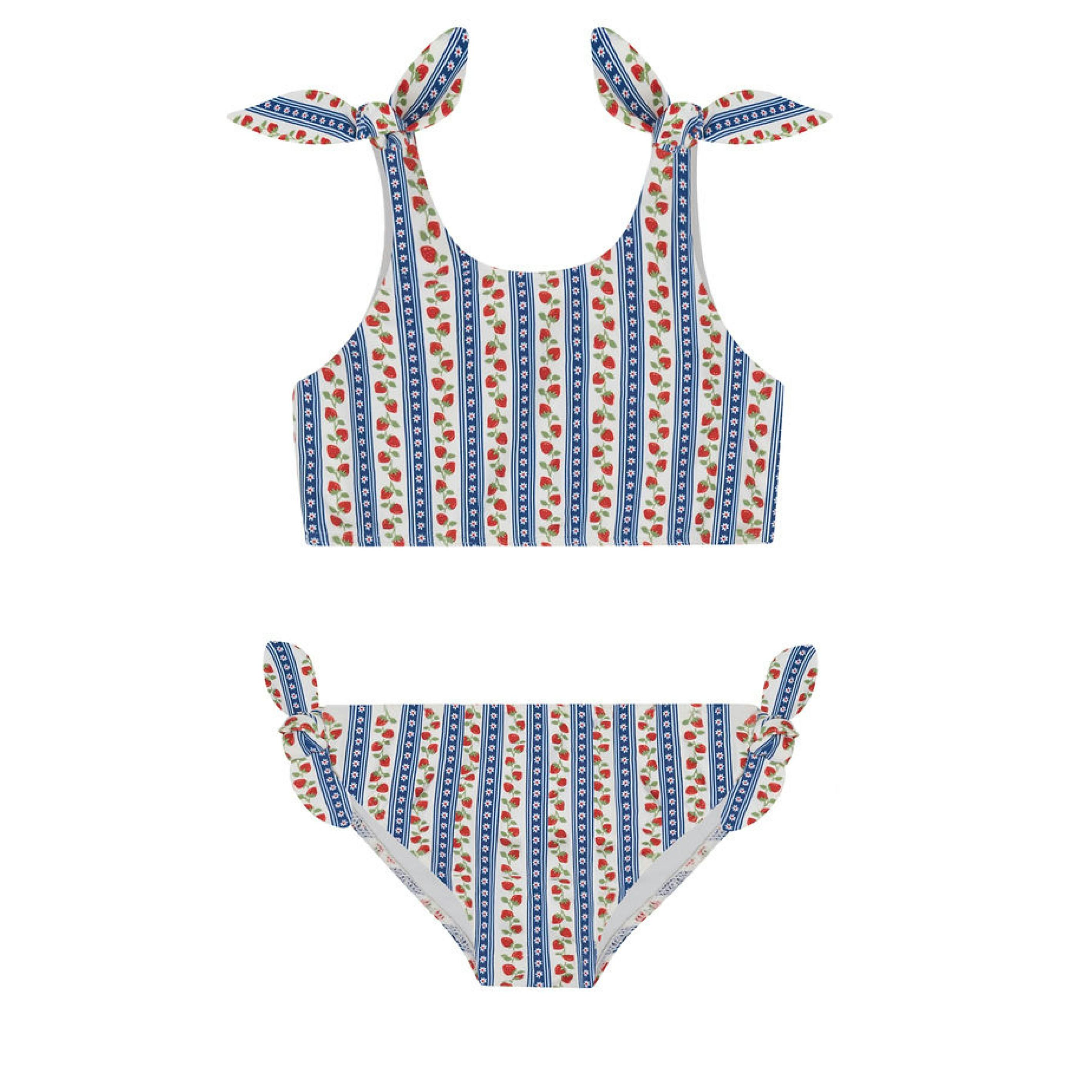 girls strawberry patch tie knot bikini