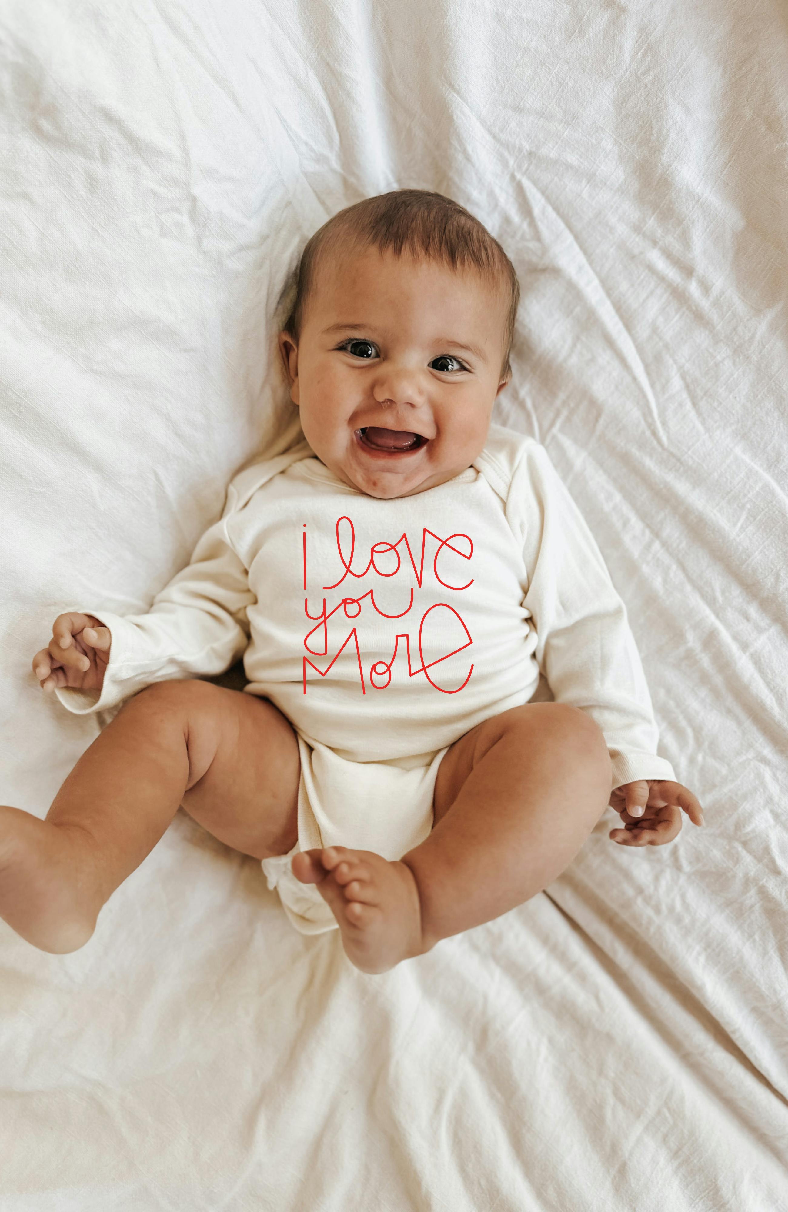 I Love You More - Long Sleeve Organic Baby Bodysuit