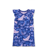 Sleeveless Ruffle A-Line Dress, Blue
