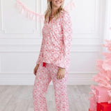Candy Cane Scallop Christmas Women's Two-Piece Set