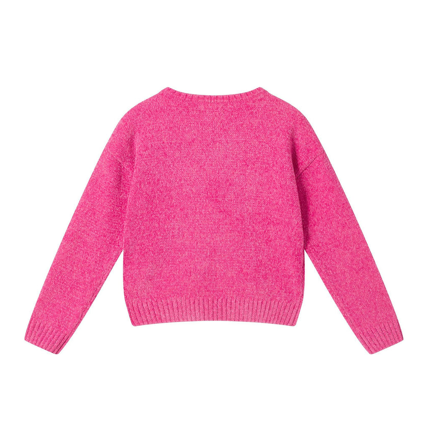 Girls (4-6x) Chenille Sweater| Pink Icons