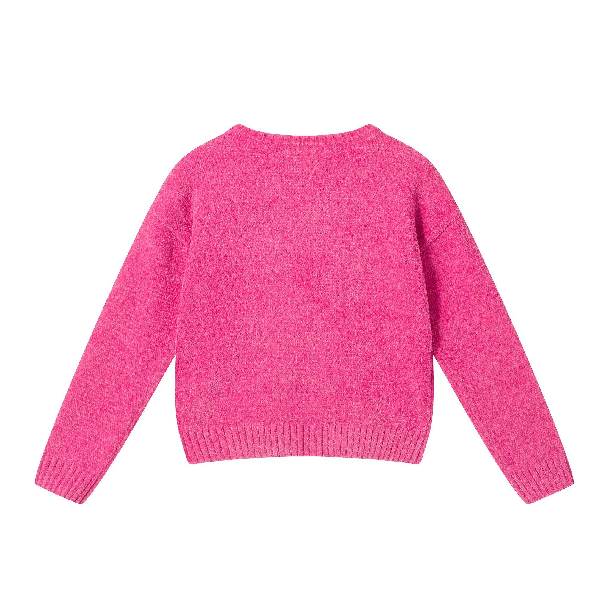 Girls (4-6x) Chenille Sweater| Pink Icons