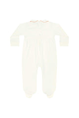 Ivory Pumpkin Patch Embroidered Footie